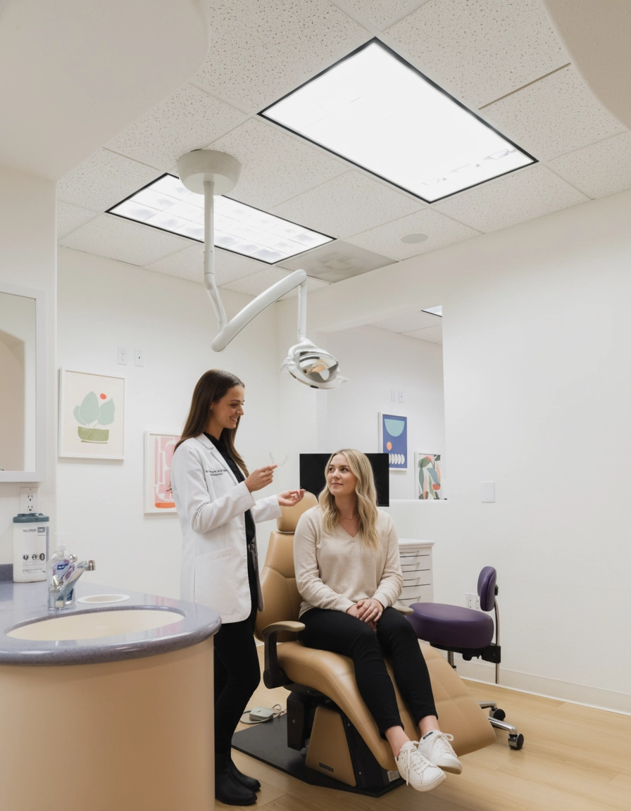 Orthodontist explaining treatment to patient at Keller & Wainwright Orthodontics in Sunnyvale, CA